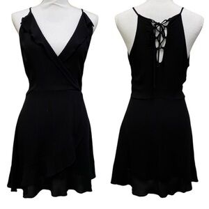 ZARA DENIM Faux Wrap Dress with tie back detail